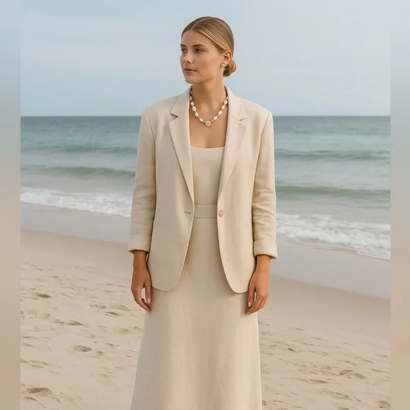 Anthropologie Pearl Necklace – Baroque Gold Toggle Chain – coastal beach - Picture 4 of 11